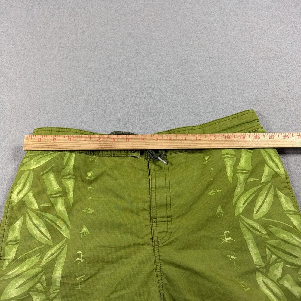 Tommy Bahama Relax‎ Swim Trunks Men Medium Regular Green Bamboo Print Coastal